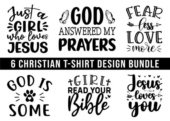 6 Christian T-shirt Design Bundle and T-Shirt Designs
