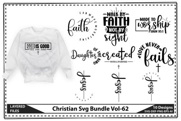 Christian Svg Bundle Vol-62 T-Shirt Designs