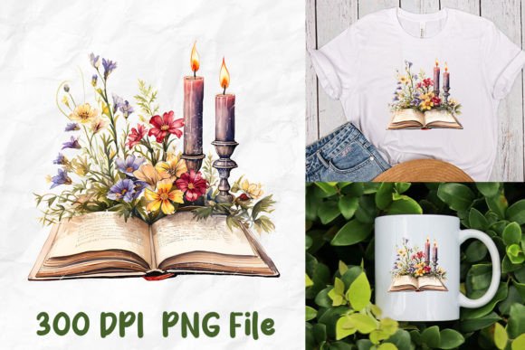 Jesus Christ Bible Retro Candle Flowers T-Shirt Designs
