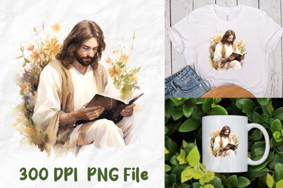 Jesus Christ Read Bible Retro Flowers T-Shirt Designs