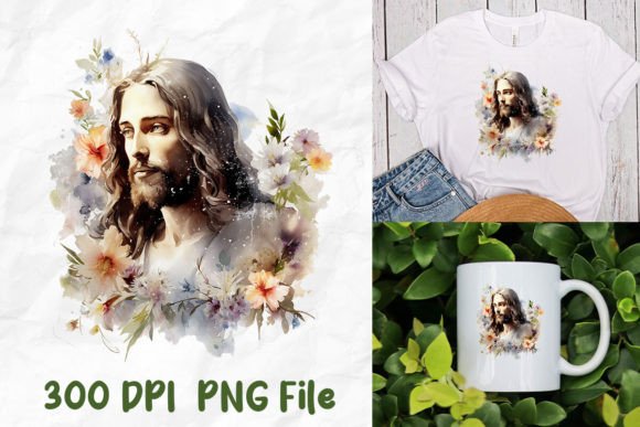 Jesus Retro Wild Flower Christianity T-Shirt Designs