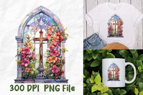 Jesus Stained Glass Watercolor Bundle
