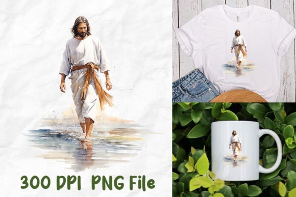 Jesus Walk on Water Trust the Path T-Shirt Designs