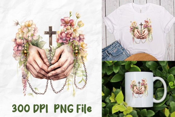 Jesus Wild Flower Praying Cross Chain
