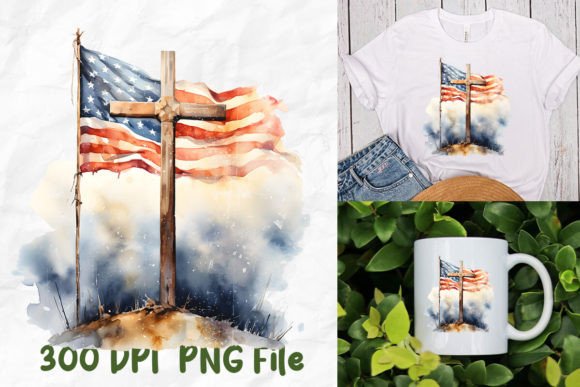 PTSD Awareness American Flag Jesus Cross T-Shirt Designs