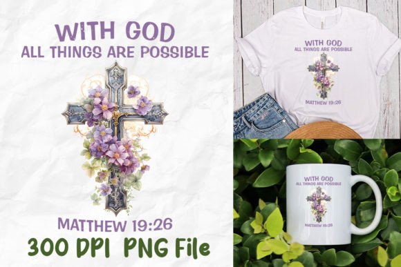 With God All Things Are Possible Jesus T-Shirt Designs